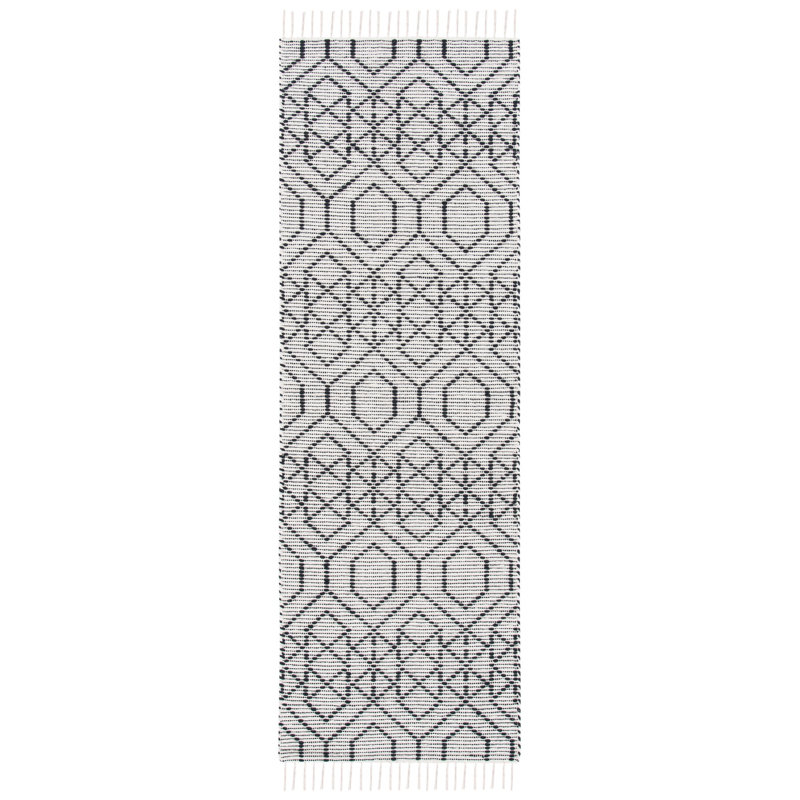 Montauk Hand Loomed Cotton Geometric Rug, Runner 2'3" x 7'