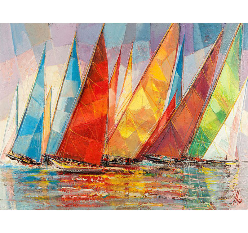 «Breakwater Bay Florio, Luigi Gallery», art sur toile tendue: Regata estiva, H 36 po x l 47 po