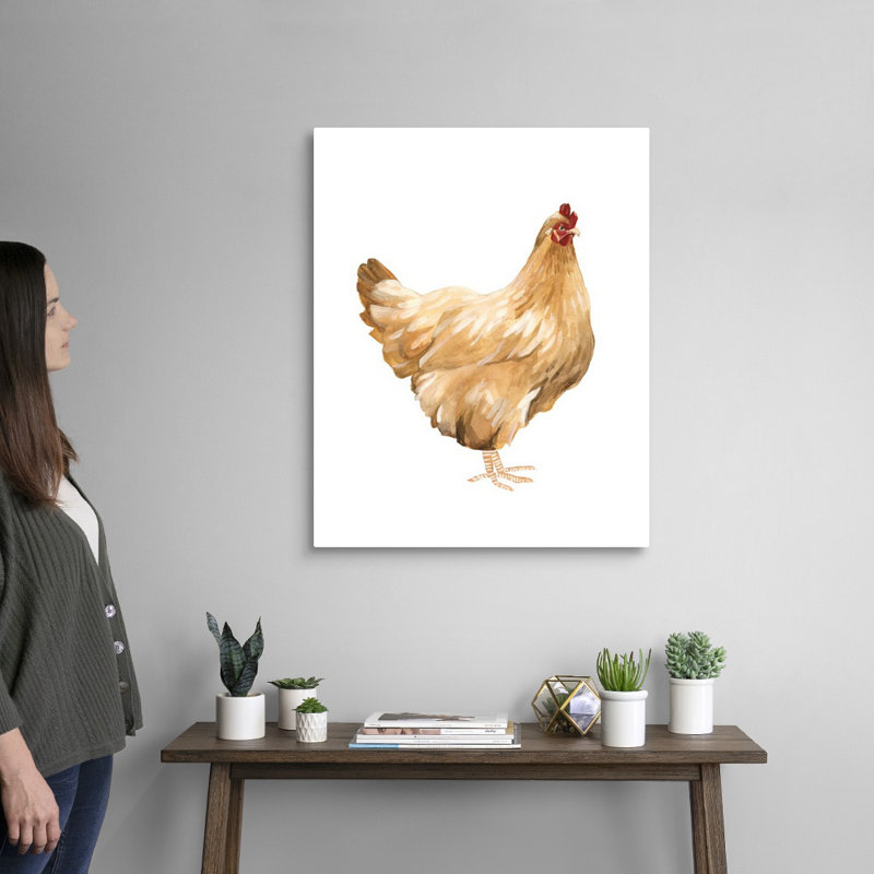 Impression sur toile, "Autumn Chicken I" par Emma Scarvey, H 30 po x l 24 po x P 1,25 po, Toile tendue