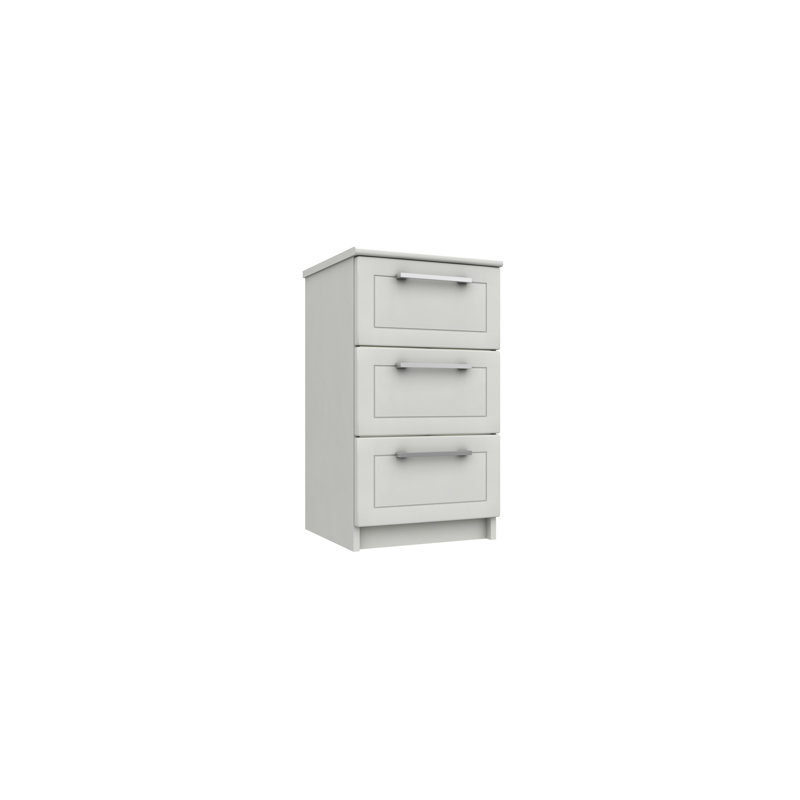 Allenna Manufactured Wood Bedside Table, White Gloss
