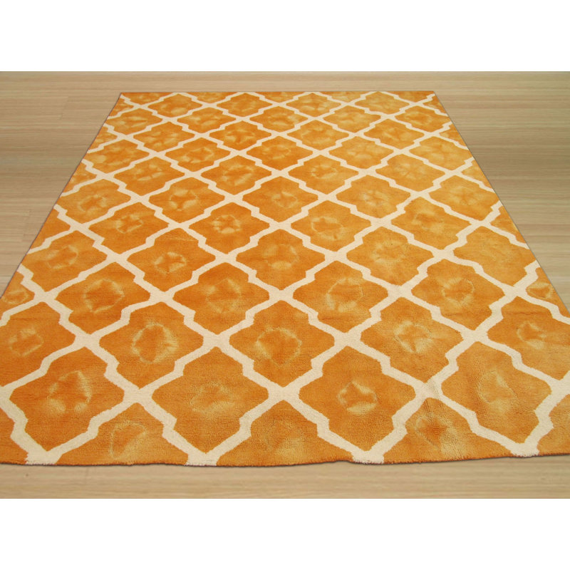 Hand Tufted Wool Geometric Area Rug, 8' x 10'