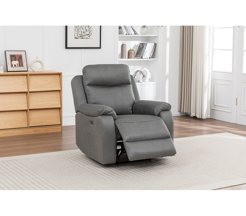 Conrad Fabric Manual Recliner Chair , Charcoal