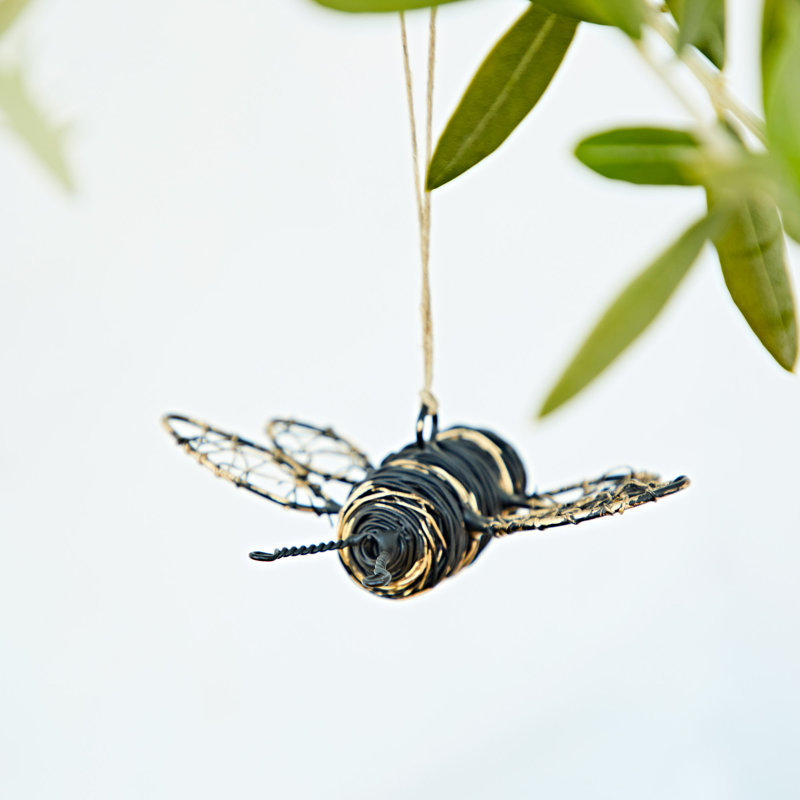 Recycled Metal Hanging Bee Garden Ornament