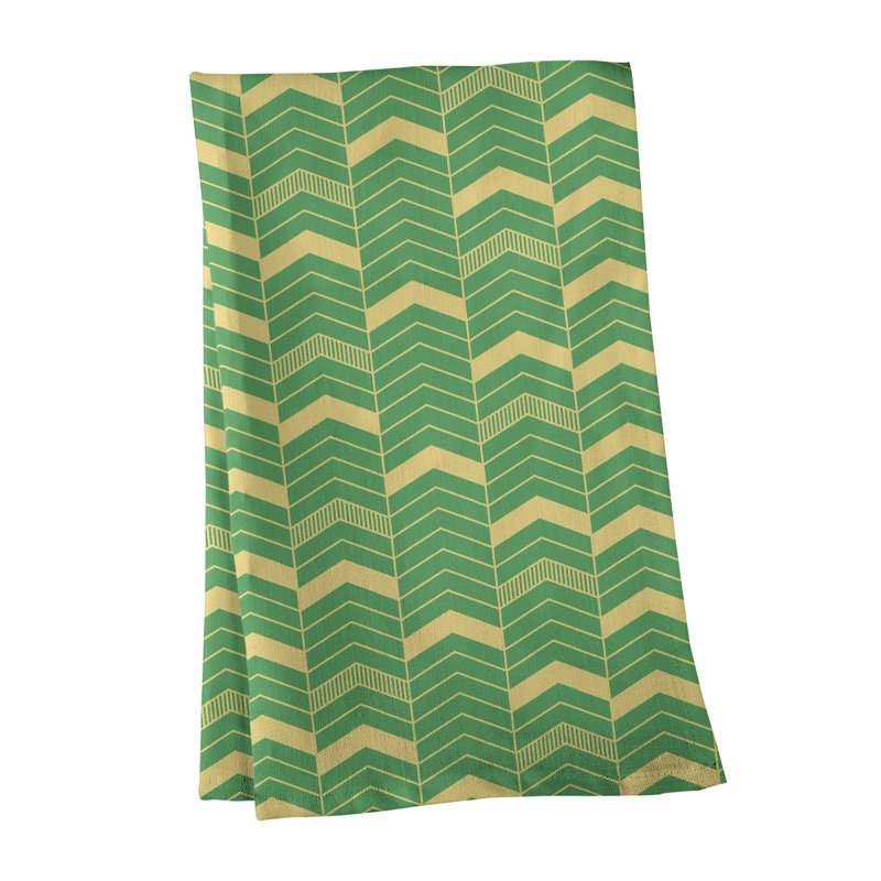 Stephenie Tea Towel Kitchen Towel, Green/Yellow, Poly Twill