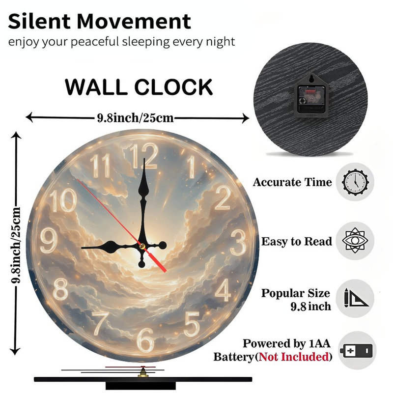 Horloge murale Sunrise Cloudscape Home Decor