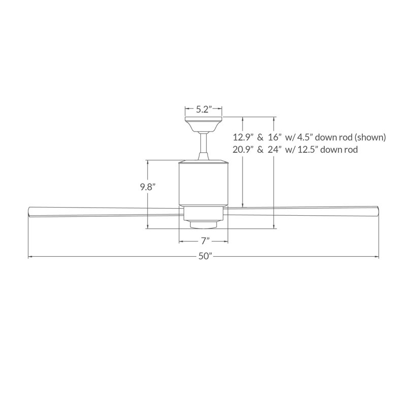 Lapa 50'' Ceiling Fan, Gloss White, White, Handheld Remote Control (2-wire)