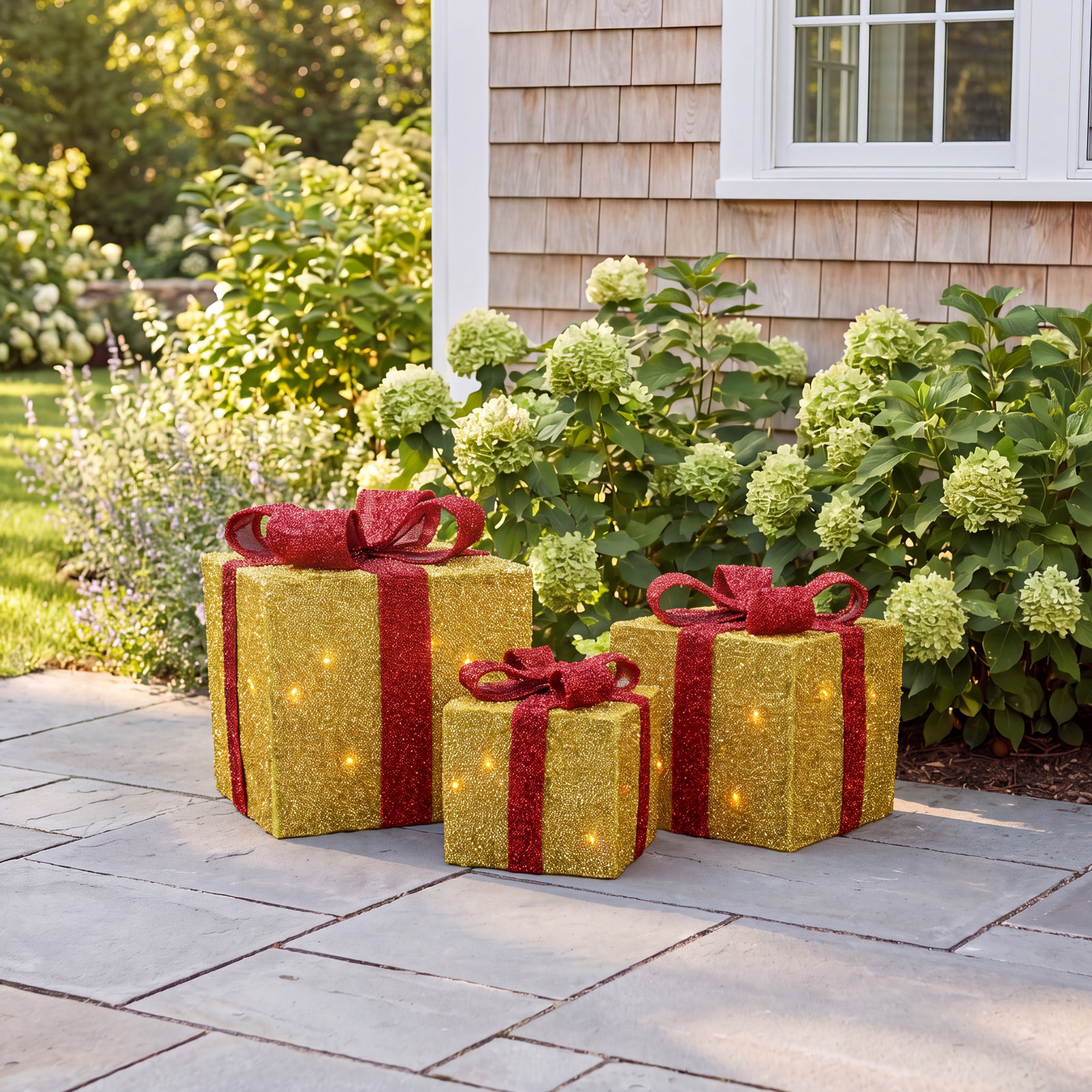 Gold and Red Lighted Gift Box Set
