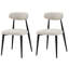 Set Of 2 Light Grey Modern Dining Chairs With Curved Backrest And Metal Frame, Elegant Kitchen Or Living Room Seating