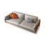 Causeuse-coussin modulable en cuir véritable gris-899730981