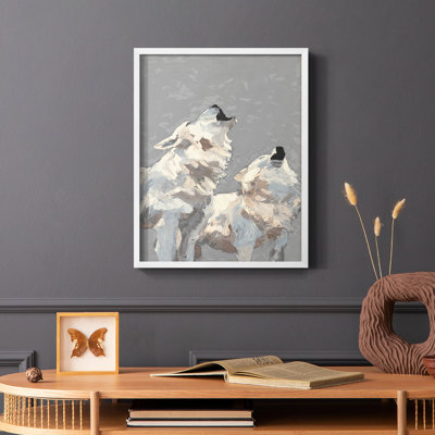 Midnight Wolves, reproduction encadrée - bois massif