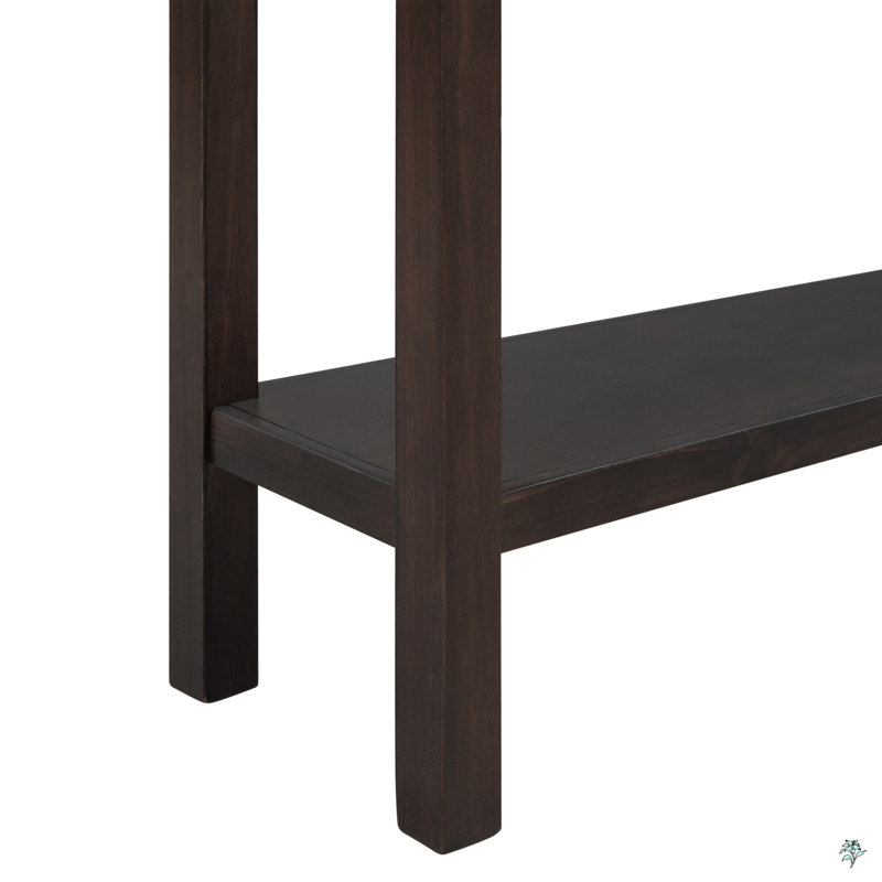 Entryway Console Table, 60" Long Sofa Table With Two Different Size Drawers And Bottom Shelf, Espresso, 34" H x 60" W x 11" D