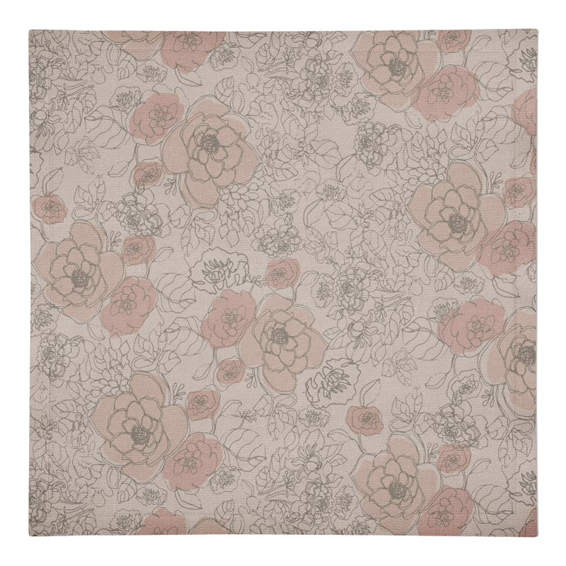 Floral 10" Rectangular Napkin, Tan