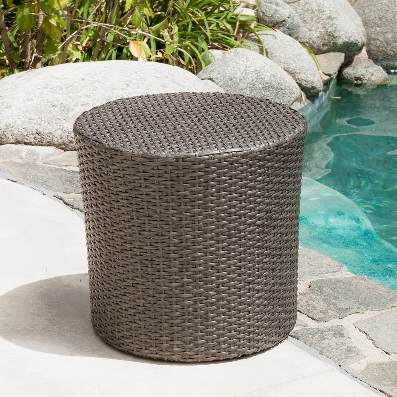 Table d'appoint en osier d'extérieur KINGSTown RD, durable et élégante pour la terrasse