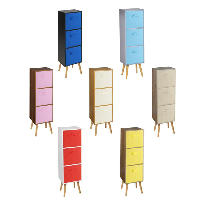 Corto 100cm H x 30cm W Wood Standard Bookcase, Oak/Dark Blue/Black