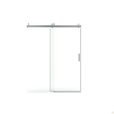 56" - 60" W x 76" H Frameless Soft-closing Single Sliding Shower Door, 1/4" (6mm) Tempered Glass with Explosion-proof Film via Express Delivery