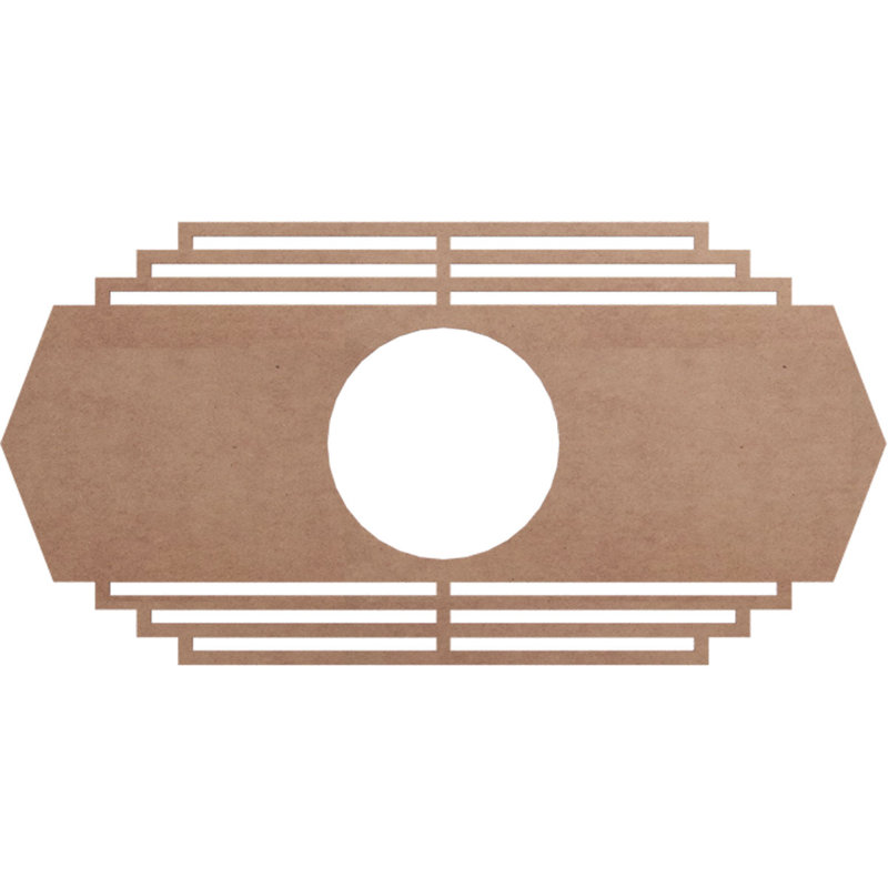 Médaillon de plafond en bois Chrysler, Bois (qualité peinture), H 16 po x l 32 po x P 0,38 po