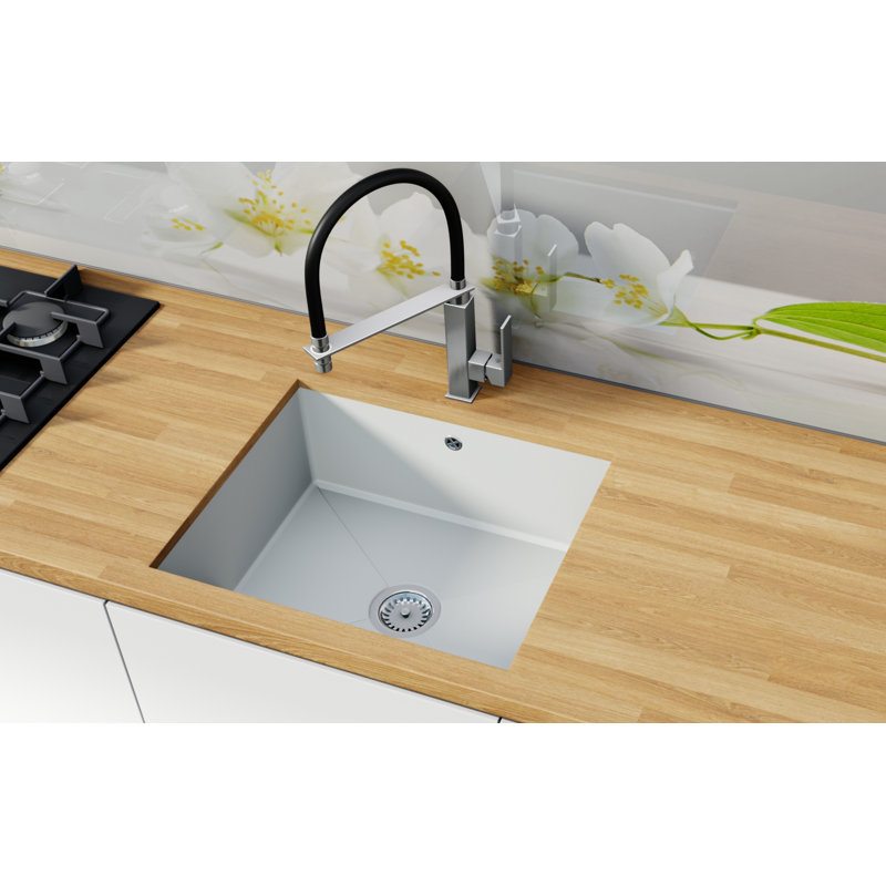 Naylor Single Bowl Undermount Kitchen Sink, White