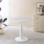 Table à piédestal 31,5 pouces de style Mid-Century moderne, table de salle à manger multifonctionnelle pour 4 à 6 personnes et grande table basse, plateau en MDF blanc pour le salon, la cuisine et le bureau