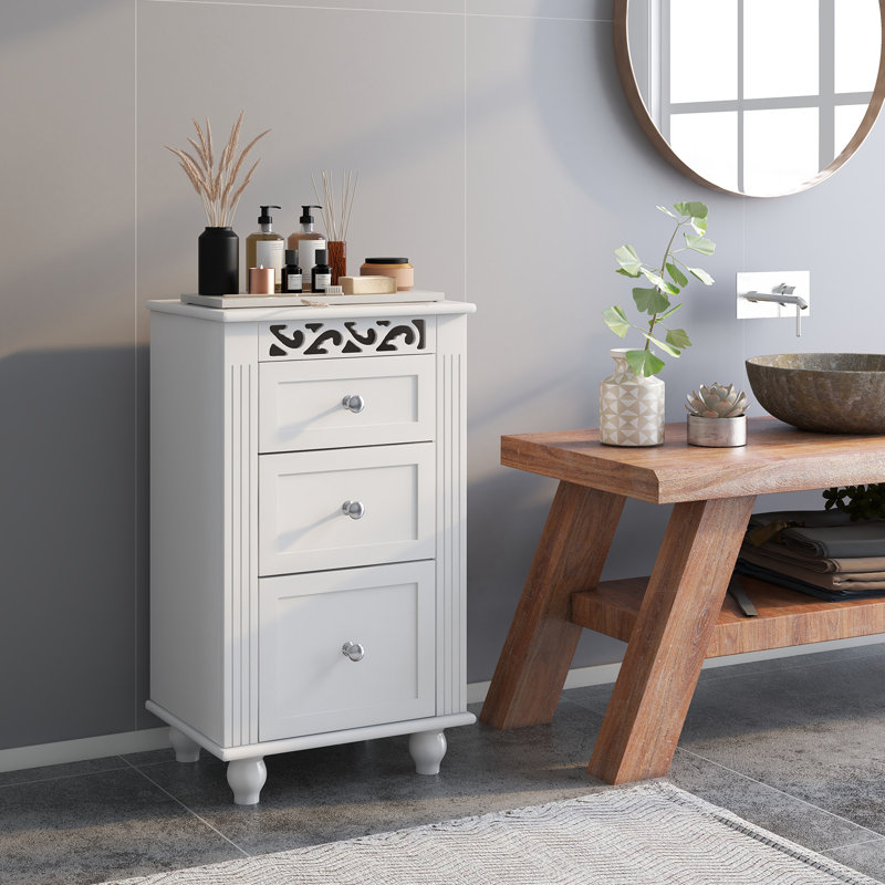 Allicen Solid Wood Freestanding Bathroom Cabinet