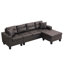 Ensemble de canapé modulaire pour salon avec méridienne en forme de L, porte-gobelet et méridienne moderne à gauche ou à droite (brun chocolat)-2031152693