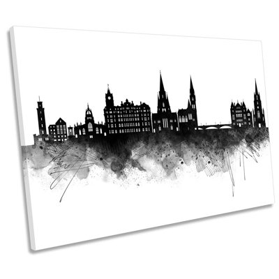Edinburgh Abstract City Skyline - Wrapped Canvas Print
