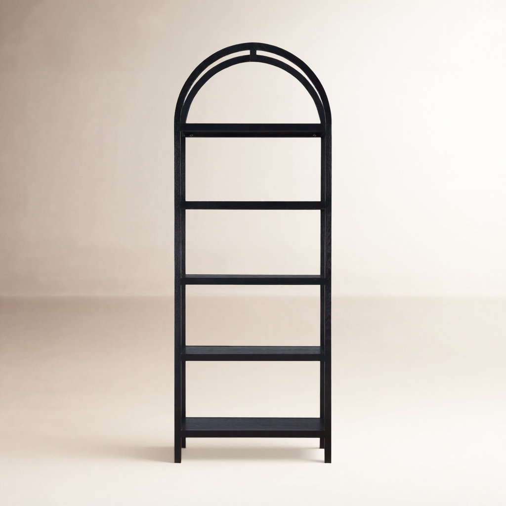Mishra 30" Oak Bookcase, Black