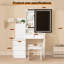 Bureau de coiffeuse avec lumières à DEL et station de charge