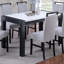 Table de salle à manger élégante en faux marbre 1 pièce avec pieds gris anthracite
