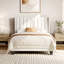 Upholstered Bed Frame with Channel Tufted Headboard-77082584-77082585