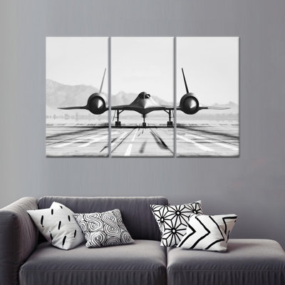 Modern Airport Canvas Print: Jet Plane Artwork for Contemporary Decor,3P Wrapped Canvas