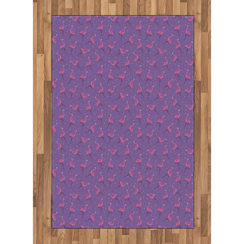 Flamingo High Density Long Fiber Poly Threads Decorative Area Rug Carpet, Rectangle 4' x 5'8"