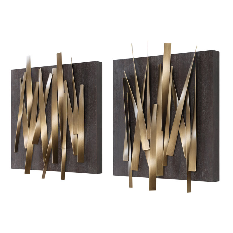 Ensemble de décoration murale en métal Uttermost Crosshatch