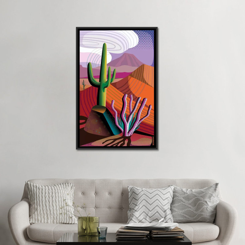 «Gila River Reserve», reproduction d'impression sur toile, H 48 po x l 32 po x P 1,5 po, Toile avec cadre noir