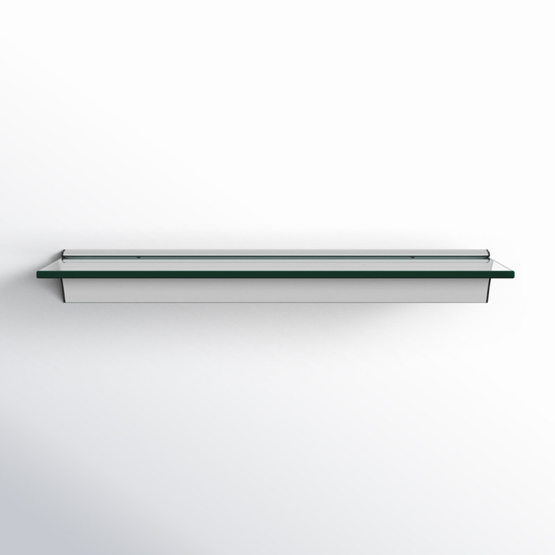 Fio Glass Floating Shelf, 2" H x 16" W x 6" D
