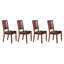 Chaises de salle à manger en acajou, sièges rembourrés en similicuir, style traditionnel, bois massif, ensemble de 4, confortables, durables, à usage résidentiel