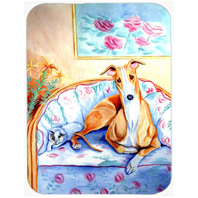 Winston Porter Whippet Waiting on Mom Glass Cutting Board