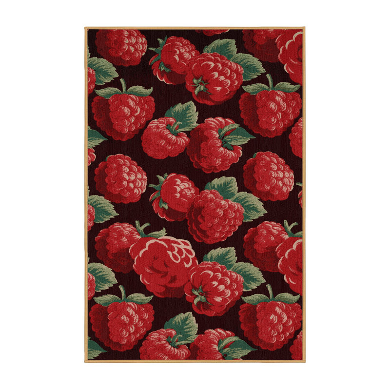  Tapis lavable framboise et fruits rouges, Rectangle 5 pi x 7 pi