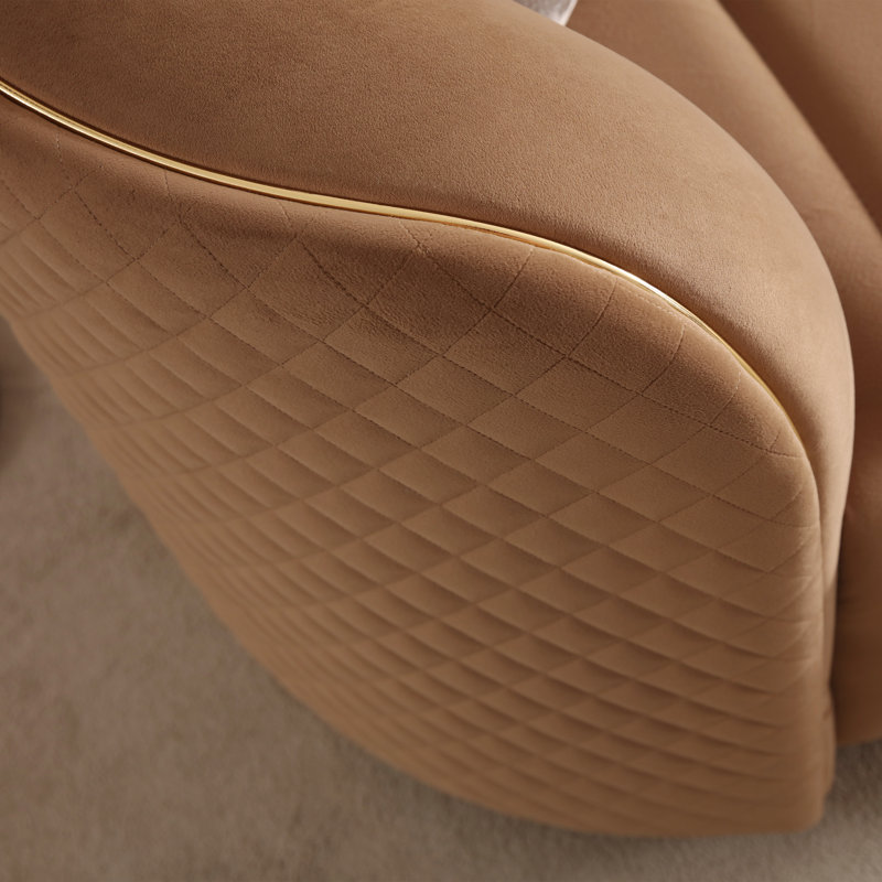Ariana 83'' Velvet Round Arm Loveseat, 31" H x 97" W x 35" D, Caramel