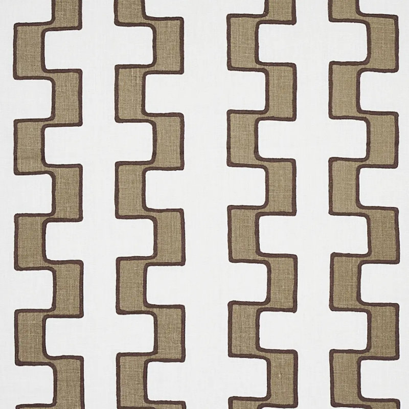 Dixon Embroidered Print Linen Fabric, Neutral