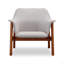 Fauteuil d'appoint rembourré et tissé en lin gris vieilli Miller-1750252415