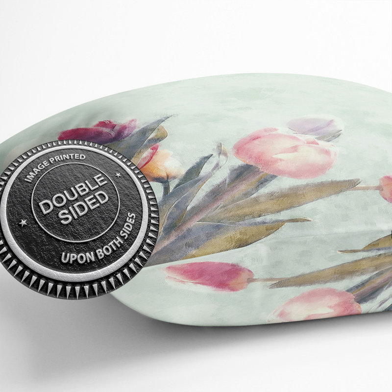 Bunch of Pink Tulips Cushion with Filling, 40cm H x 40cm W x 15cm D