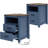 Nightstand Set Of 2 With Charging Station,Side Table With 2 Drawers Storage Cabinet For Bedroom, Living Room-827328877-814558977