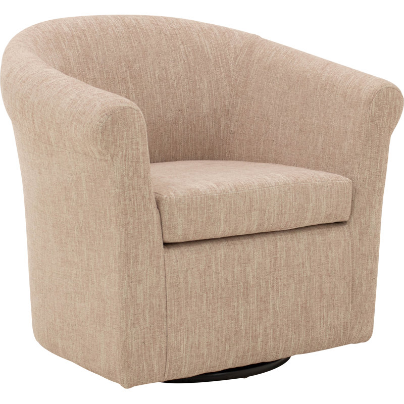 Anstett Upholstered Swivel Barrel Chair, Hapden Blush Pink 100% Polyester