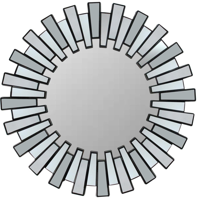Miroir mural rond 25,5 po, Noir