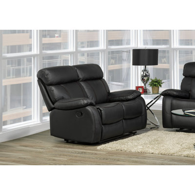 Belal Genuine Leather Pillow Top Arm Reclining Loveseat