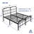 Amylia Full 18-Inch Heavy Duty Noiseless Metal Platform Bed Frame with 44”Arched Headboard & Footboard, 2500LBS Support, Underbed Storage, Black-540552448