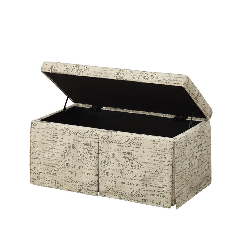 Banc et repose-pieds de 18 po x 36 po x 18 po en tissu à motif 3 pièces