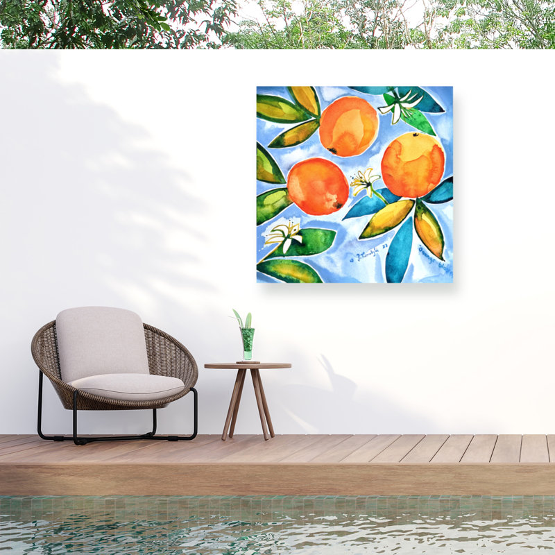 Julija Belickien Oranges Blooming Outdoor  Canvas, H 24 po x l 24 po