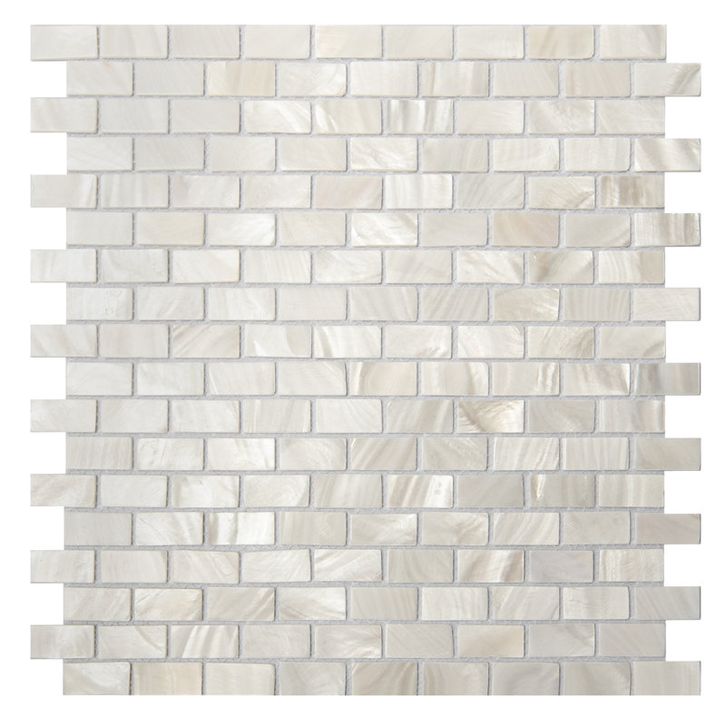  Carreau de mosaïque en coquille de nacre naturelle 12 po x 12 po, paquet de 10, Blanc