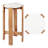 Elena 24" Structured Wood Drink Table and Decorative End Table with White Marble Round Top-1752019684